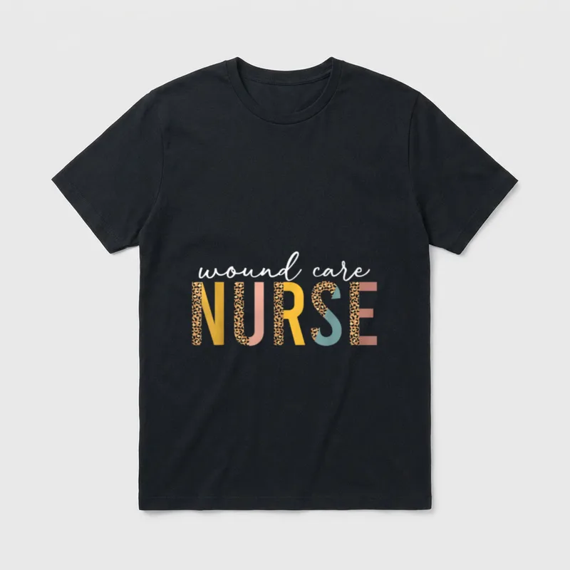 Leopard Wound Care Nurse Nursing Ostomy T-Shirt – Classic T-Shirt in Black
