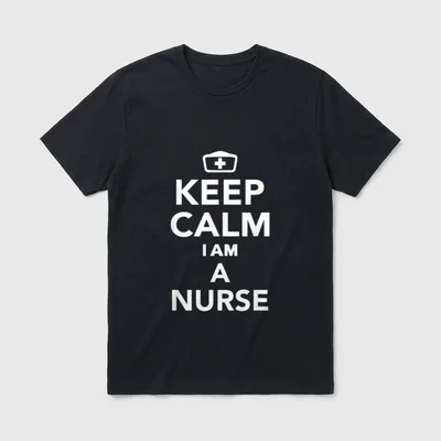Keep Calm I'm a Nurse Claim T-Shirt – Nurse cap graphic above KEEP CALM I AM A NURSE – Classic T-Shirt in Black