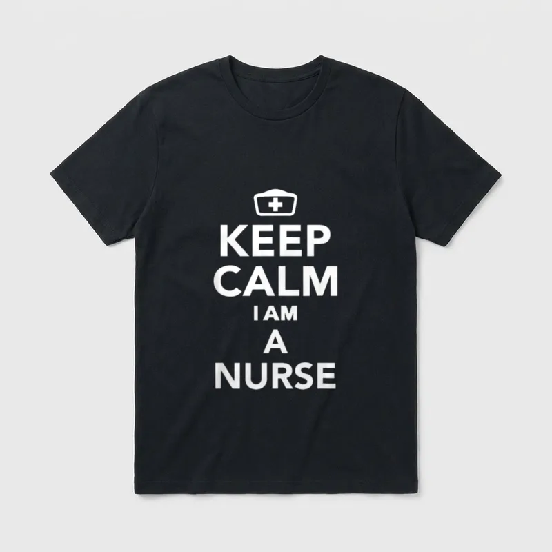 Keep Calm I'm a Nurse Claim T-Shirt – Nurse cap graphic above KEEP CALM I AM A NURSE – Classic T-Shirt in Black