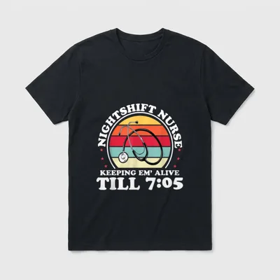 Night Shift Nurse Funny Nursing LPN T-Shirt – Classic T-Shirt in Black