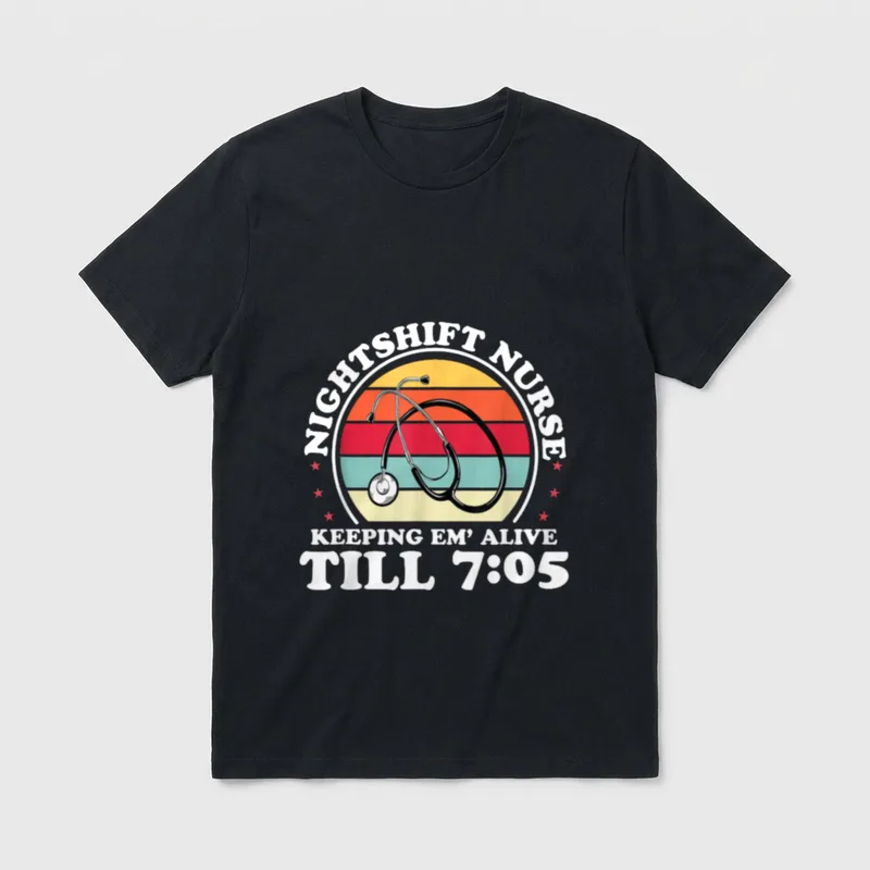 Night Shift Nurse Funny Nursing LPN T-Shirt – Classic T-Shirt in Black