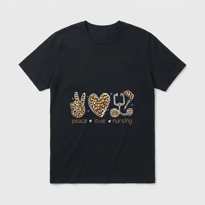 Peace Love Nursing Nurse Life Day T-Shirt – Classic T-Shirt in Black