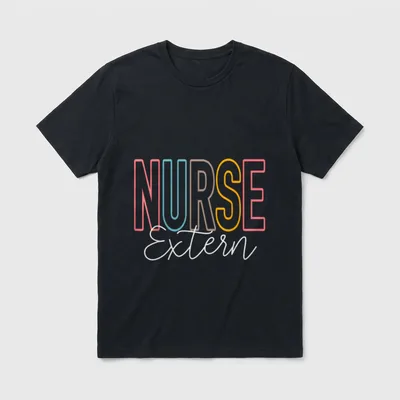 Cute Nurse Extern Colorful Nursing Externs T-Shirt – Classic T-Shirt in Black