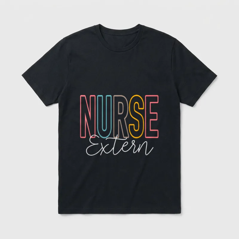 Cute Nurse Extern Colorful Nursing Externs T-Shirt – Classic T-Shirt in Black