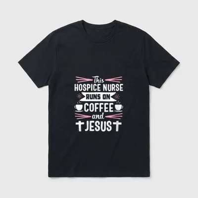 Hospice Nurse Care Cute Coffee Jesus T-Shirt – Classic T-Shirt in Black