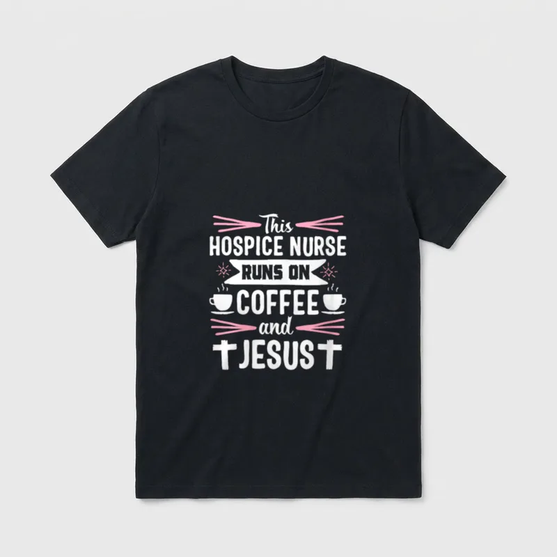 Hospice Nurse Care Cute Coffee Jesus T-Shirt – Classic T-Shirt in Black