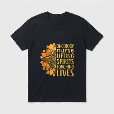 Oncology Nurse Cancer Nursing Sunflower RN T-Shirt – Classic T-Shirt in Black