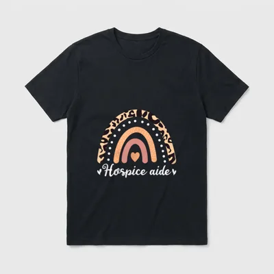Hospice Aide Leoaprd Rainbow Nurses Nursing T-Shirt – Classic T-Shirt in Black