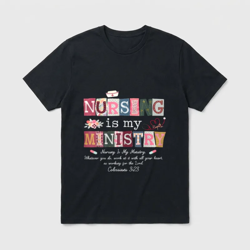 Nursing Is My Ministry Christian Registered T-Shirt – Classic T-Shirt in Black