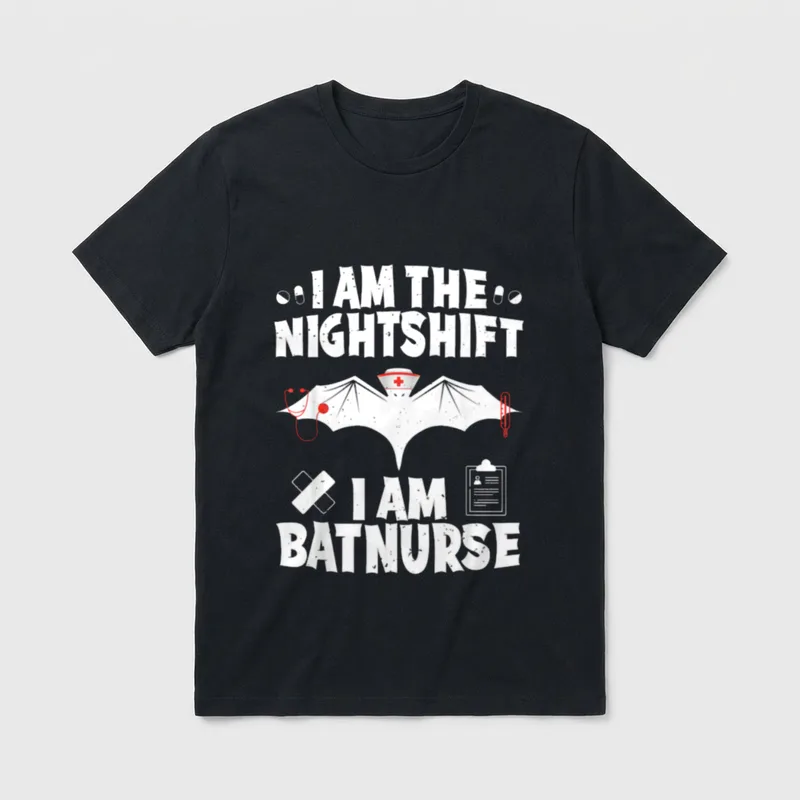 I Am the Nightshift Bat Nurse T-Shirt – Classic T-Shirt in Black