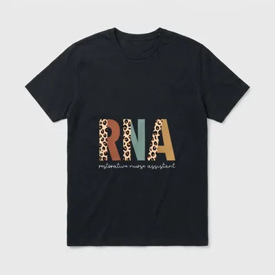 Restorative Nurse Assistant RNA Leopard Nursing T-Shirt – Classic T-Shirt in Black