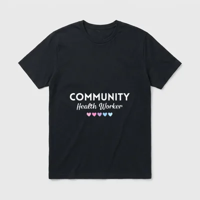 Community Health Worker Heart Social Nurse T-Shirt – Classic T-Shirt in Black