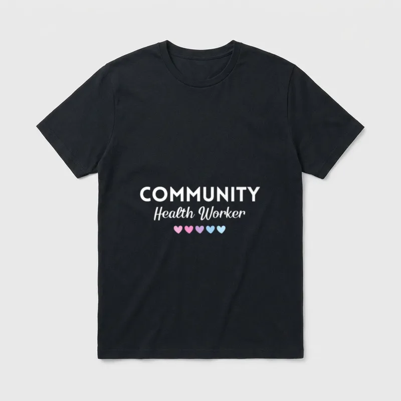 Community Health Worker Heart Social Nurse T-Shirt – Classic T-Shirt in Black