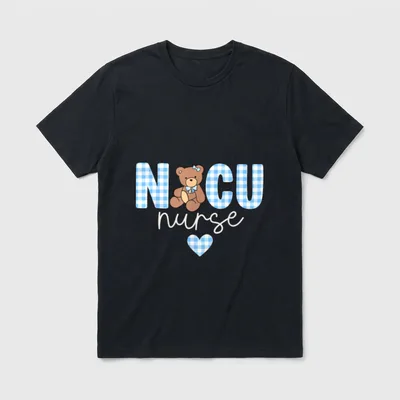 NICU Nurse Bear Funny Nursing Girls T-Shirt – Classic T-Shirt in Black