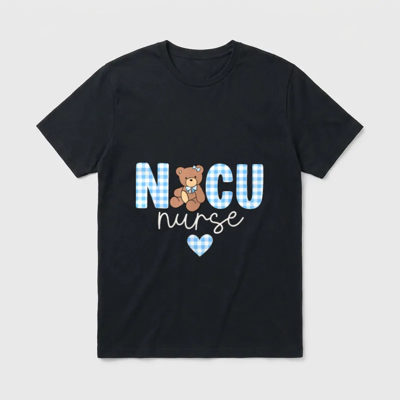 NICU Nurse Bear Funny Nursing Girls T-Shirt – Classic T-Shirt in Black