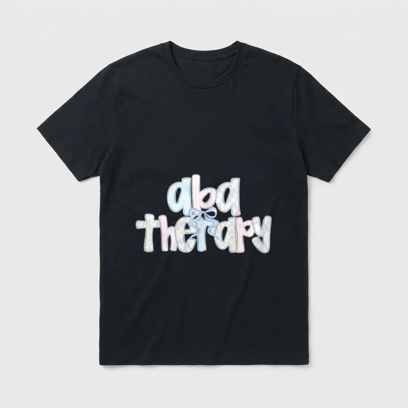 Therapy Coquette Bow Pastel Themed Nurse T-Shirt – Classic T-Shirt in Black
