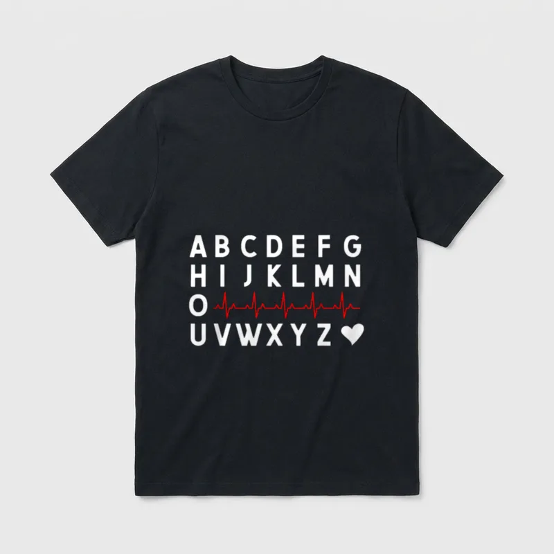 PQRST Nurse EKG Heart Rhythm Nursing T-Shirt – Classic T-Shirt in Black
