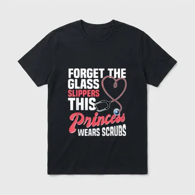 Nurse This Princess Wears Scrubs Nursing T-Shirt – Classic T-Shirt in Black