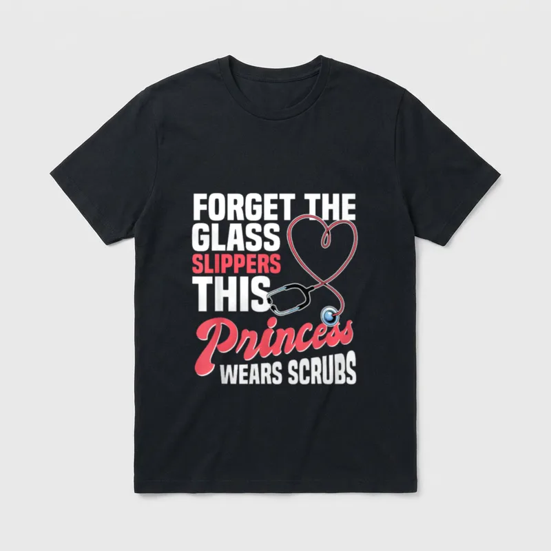 Nurse This Princess Wears Scrubs Nursing T-Shirt – Classic T-Shirt in Black