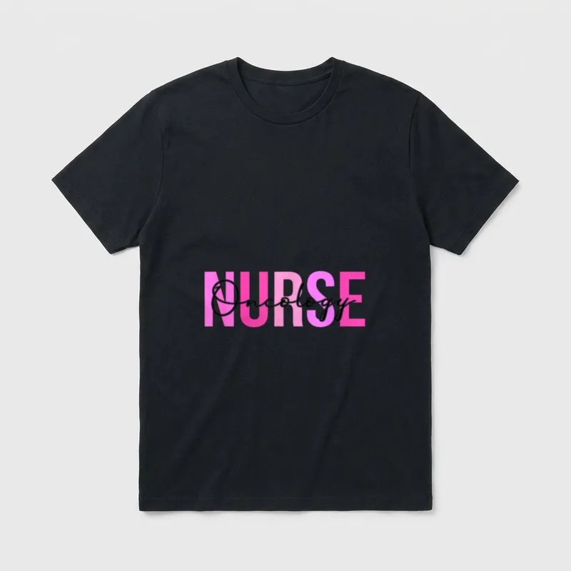 Pink Oncology Nurse Print for Nursing T-Shirt – Classic T-Shirt in Black