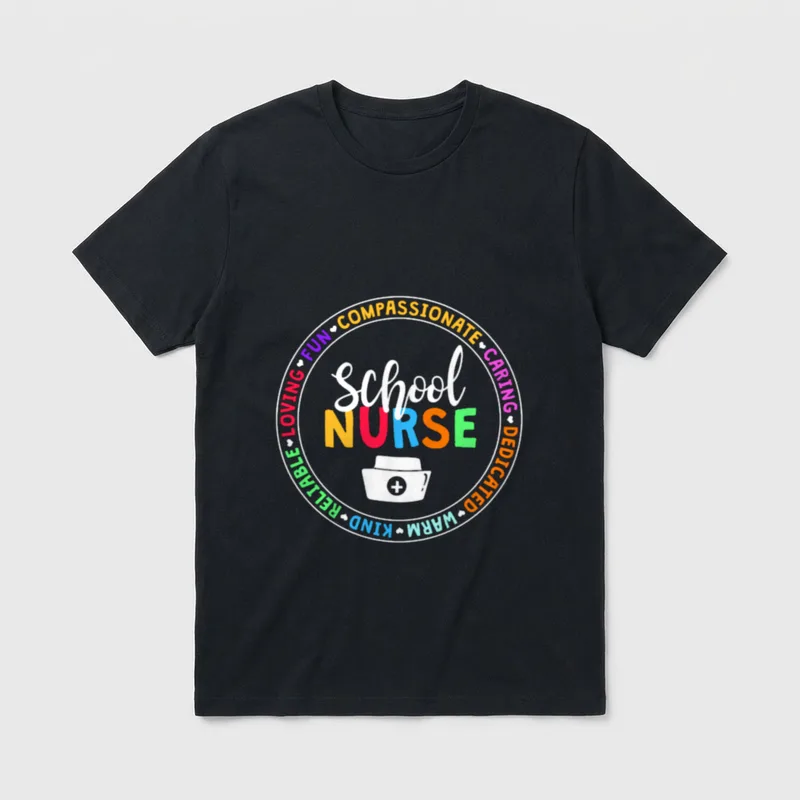 Nursing Back to School Heart Nurse T-Shirt – Classic T-Shirt in Black