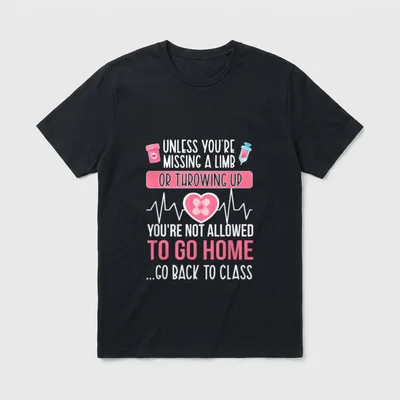Go Back to Class School Nurse T-Shirt – Classic T-Shirt in Black