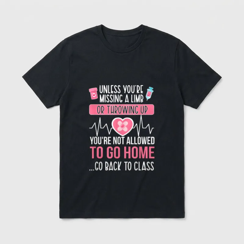 Go Back to Class School Nurse T-Shirt – Classic T-Shirt in Black