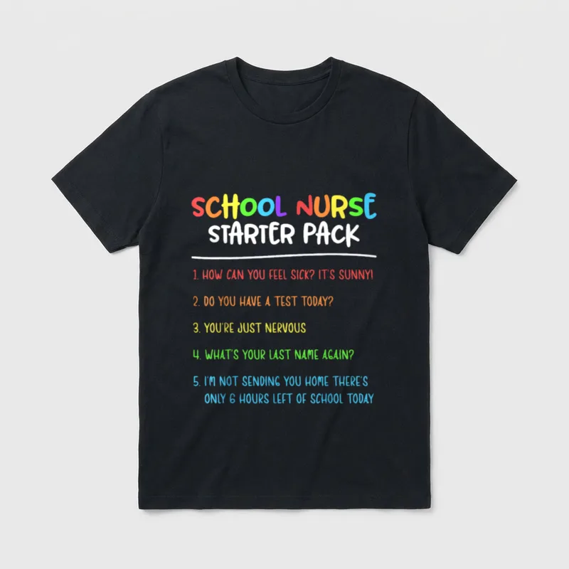 School Nurse Starter Pack Nursing Elementary T-Shirt – Classic T-Shirt in Black