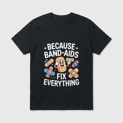 Band Aids Fix Everything Nursing School T-Shirt – Classic T-Shirt in Black