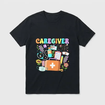 Caregiver Life Nurse Nursing Home National T-Shirt – Classic T-Shirt in Black