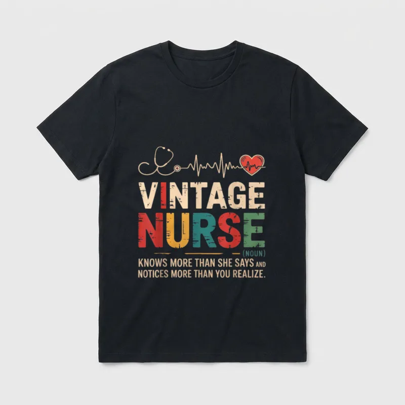 Nurse Definition Vintage Registered Funny Nursing T-Shirt – Classic T-Shirt in Black