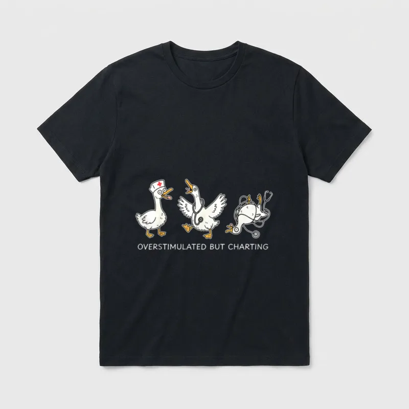 Nurse Duck Cute Nursing RN LPN T-Shirt – Classic T-Shirt in Black