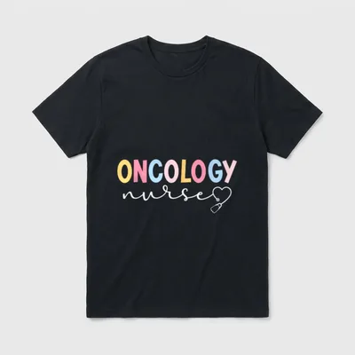 Oncology Nurse Nursing Best Nurses T-Shirt – ONCOLOGY nurse with heart stethoscope – Classic T-Shirt in Black