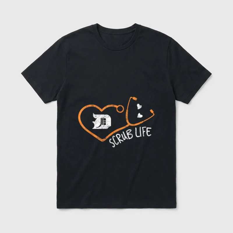 Scrub Life Detroit Michigan Nurse Medical T-Shirt – Classic T-Shirt in Black
