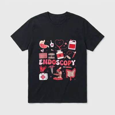 Valentine's Day Retro Endo Crew Nurse T-Shirt – Classic T-Shirt in Black
