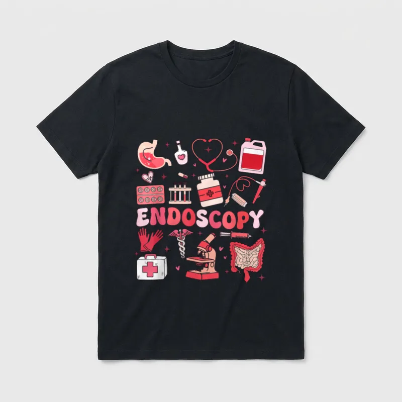 Valentine's Day Retro Endo Crew Nurse T-Shirt – Classic T-Shirt in Black