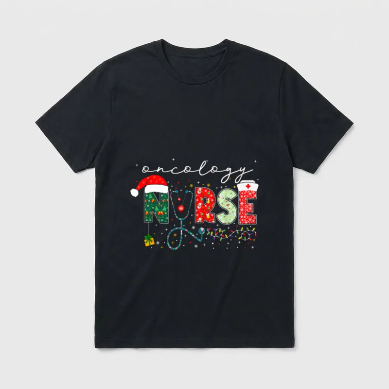 Christmas Oncology Nurse for Nursing Student T-Shirt – Classic T-Shirt in Black