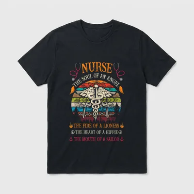 Nurse Soul of an Angel Fire T-Shirt – Classic T-Shirt in Black