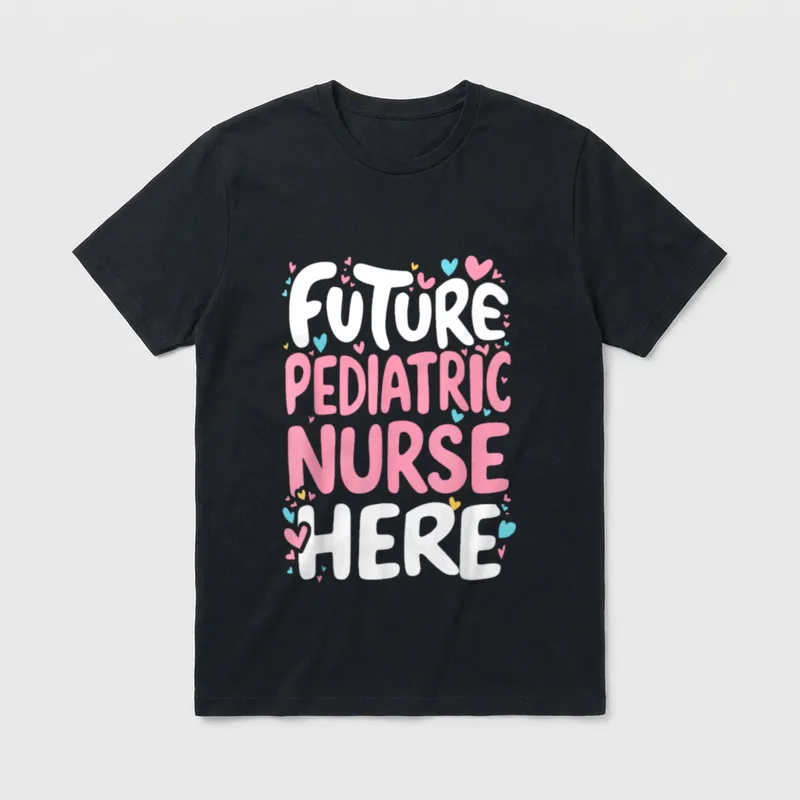Future Pediatric Nurse Here Nursing Student T-Shirt – Classic T-Shirt in Black