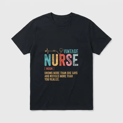 Vintage Nurse Definition Medical Caregiver T-Shirt – Classic T-Shirt in Black
