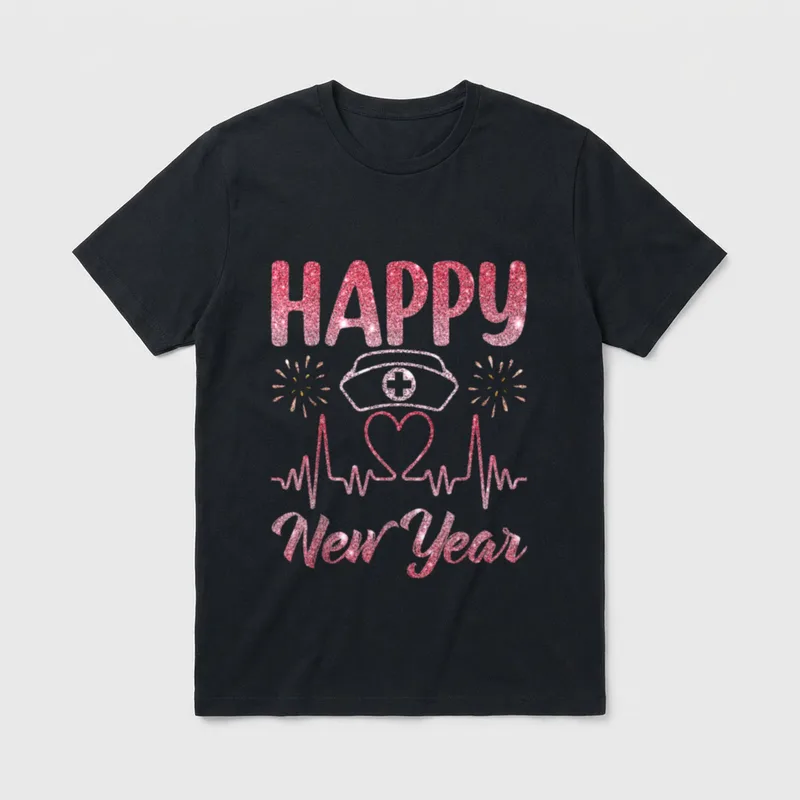 Happy New Year Nurse Crew Party T-Shirt – Classic T-Shirt in Black