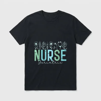 Geriatric Caregiver Nurse Nursing T-Shirt – Classic T-Shirt in Black