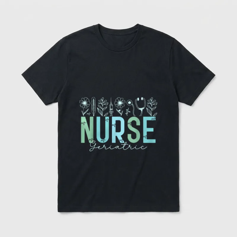 Geriatric Caregiver Nurse Nursing T-Shirt – Classic T-Shirt in Black