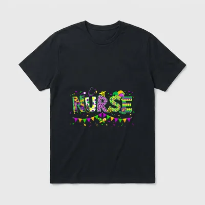 Funny Leopard Mardi Nurse Nursing School T-Shirt – Classic T-Shirt in Black
