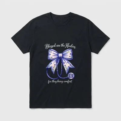 Nurse's Day Life Week Nurse Lover T-Shirt – Blessed are the Healers, for they bring comfort – Classic T-Shirt in Black