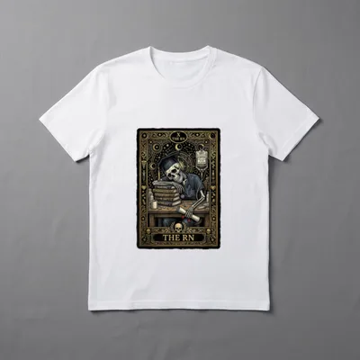 RN Tarot Card Skeleton Nurse Nursing T-Shirt – Classic T-Shirt in Black
