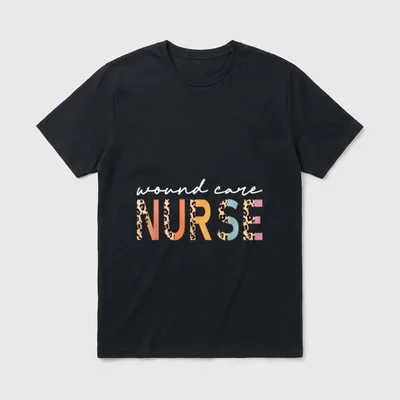 Leopard Wound Care Nurse Nursing Print T-Shirt – Classic T-Shirt in Black