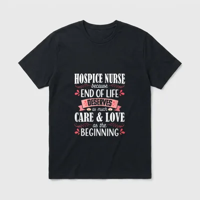 Hospice Nurse Care Cute Love Registered T-Shirt – Classic T-Shirt in Black