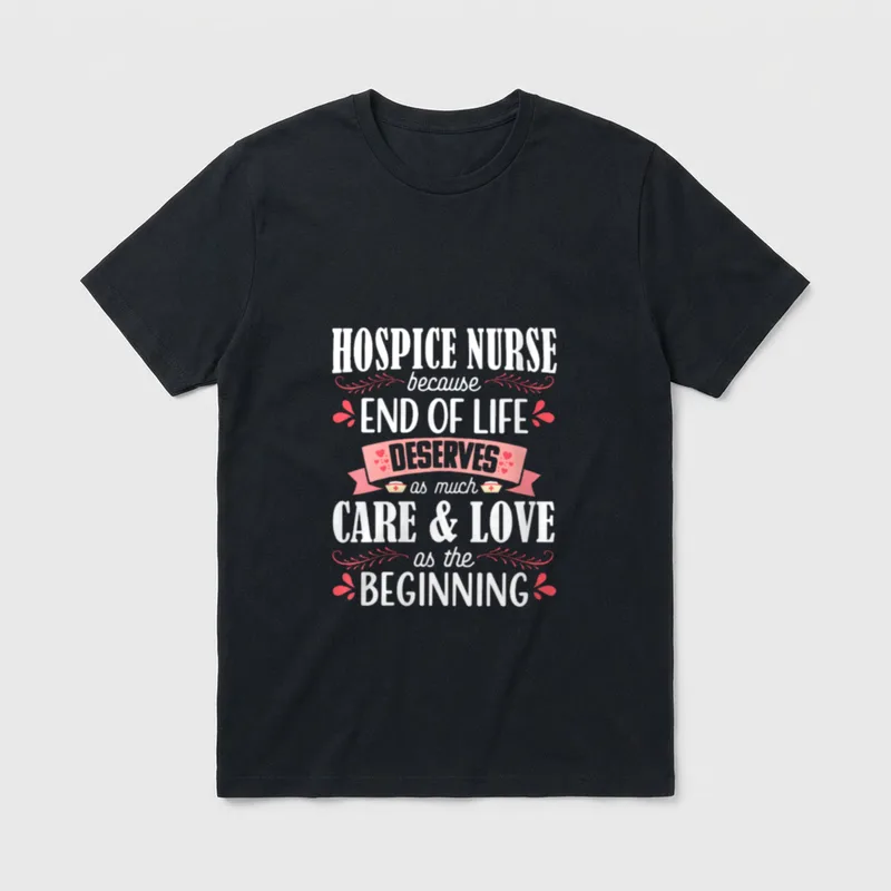 Hospice Nurse Care Cute Love Registered T-Shirt – Classic T-Shirt in Black