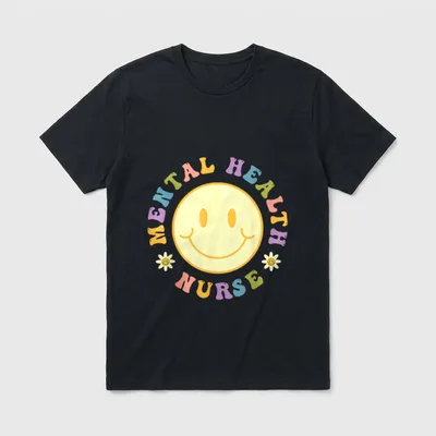 Mental Health Nurse Groovy Nursing T-Shirt – Classic T-Shirt in Black